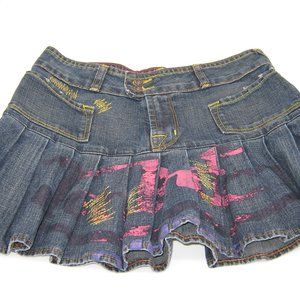 Von Dutch Women's Original Blue Denim Mini Tennis/School Skirt Size XS Custom